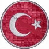 Sim Nakış Turkey Türkiye Türk bayrakları nakış işleme arma patch peç 10x10 cm dairesel