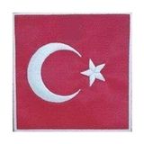 Sim Nakış Turkey Türkiye Türk Bayrakları Nakış Işleme Arma Patch Peç 10X10 cm Kare - Çok Renkli
