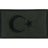 Sim Nakış Turkey Türkiye Türk bayrakları nakış işleme arma patch peç 5x8 cm haki siyah