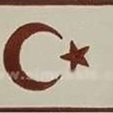 Sim Nakış Turkey Türkiye Türk bayrakları nakış işleme arma patch peç 5x8 cm krem kahverengi