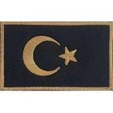 Sim Nakış Turkey Türkiye Türk bayrakları nakış işleme arma patch peç 5x8 cm siyah gold