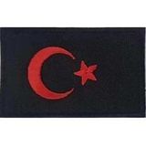 Sim Nakış Turkey Türkiye Türk bayrakları nakış işleme arma patch peç 5x8 cm siyah kırmızı