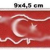 Sim Nakış Türkiye Türk Bayrak nakış işleme arma patch peç 4,5x9 cm