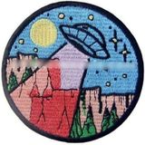 Sim Nakış Ufo uzay nakış işleme arma patch 8×8 cm