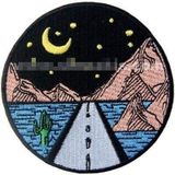 Sim Nakış Yıldızlı Gece Altında Uzun Yol nakış işleme arma patch 8×8 cm