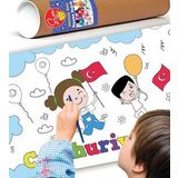 Sim Tasarım 29 Ekim Cumhuriyet Bayramı Boyama Aktivite Kağıdı - 50 X 200 Cm
