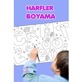 Sim Tasarım Boyama Harfleri Öğreniyorum Eğlenceli Alfabe Tatil Etkinlik Aktivite Dev Boyama Kağıdı