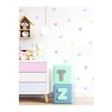 Sim Tasarım - Sim167 - Pastel Suluboya Kalpler Duvar Sticker Set Renkli