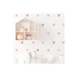 Sim Tasarım Soft Pembe Kalpler Duvar Sticker Seti - 220 Adet