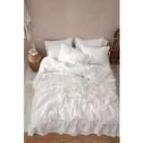 Sima Battal Boy Nevresim Takımı %100 Organik Pamuk Müslin Brodeli Krem 240x220 Cm