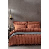 Sima Battal Boy Nevresim Takımı %100 Organik Pamuk Müslin Brodeli Terra 240x220 Cm