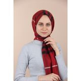 Sima Kadın Kırmızı Ekose Şal