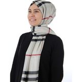 Sima Krem-Kırmızı Burberry Ekose Şal - Krem - Kırmızı