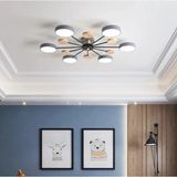 Simaavize Modern Ahşap Detaylı LED Avize-6 - Gri