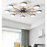 SimaAvize Modern Ahşap Detaylı Led Avize 8'li