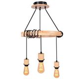 Simaavize Modern Ahşap Wood Suspension Kahverengi Avize