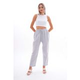 ŞİMAL Kadın Boru Paça Müslin Pantolon 250129 -