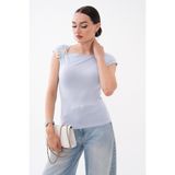 ŞİMAL Kadın Omzu Toka Detaylı Kolsuz Bluz 260658 -
