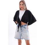 Şimal Kadın Önden Bağlamalı Müslin Bolero 240632 - - Siyah