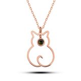 Şimal Silver 925 Ayar Gumus Agustos Ayi Dogum Tasi Kedi Kadin Gumus Kolye