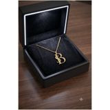 Şimal Silver 925 Ayar Gümüş Gold Kaplama Kişiye Özel İKİ Harfli Monogram Kolye