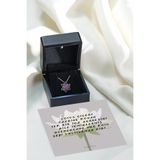 Şimal Silver 925 Ayar Gümüş Işıklı Kutuda Mor Lotus Çiçeği Kolye