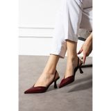 simashoes Bordo rugan, V kesimiyle zarif ve şık. topuklu ayakkabı
