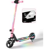Simate Hoverboard Çocuk Elektrikli Scooter 130W Pembe LED Işıklı Amortisörlü 10-19,9 km/s Hızda Eğlenceli Sürüş