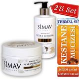 Simav Synaus Kestane Özlü ve Termal Sulu Cilt Bakım Seti 2'li - Krem 250ML + Losyon 340ML - Nemlendirici Krem 250 ml + Vücut Losyonu 340 ml