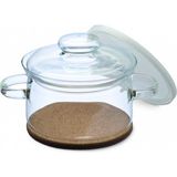 Simax 2 L Borosilikat Cam Tencere – Cam ve Plastik Kapaklı, Mantar Nihaleli - Şeffaf - 170 x 25 mm