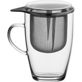 Sımax Süzgeçli ve Kapaklı Bitki Çayı Kupası - Şeffaf - 350 ml