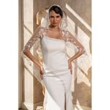 Simay Aksesuar Gelinlik Duvağı Ve Nikah Duvağı 230 Cm,İşlemeli Gelin Duvağı