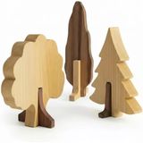 Simdale Wood İsimli Dekoratif Ahşap 3'Lü Ağaç Seti (Çam, Meşe, Selvi)