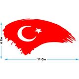 Şimdi Trend Türk Bayrağı Oto Cam Yazısı 11X6 cm Araba Arkası Sticker Oto Cam Sticker Yazı Modelleri - Kırmızı