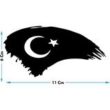 Şimdi Trend Türk Bayrağı Oto Cam Yazısı 11X6 cm Araba Arkası Sticker Oto Cam Sticker Yazı Modelleri - Siyah