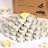 Simeitol Tealight Mumlar 50'li Paket [4 Saat Uzun Yanan] Kokusuz Beyaz ve Dumansız Mini Toplu Soya Mumu Mumları Ev Dekorasyonu, Düğünler, Şabbat, Noel için%100 Pamuk Fitil ile
