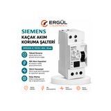 SIMENS 2x40Amper 30 ma Kaçak Akım Koruma Rölesi A tip değildir