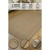 SİMEREV HALI Bohem Dokuma Örme Modern Jüt Hasır Kaymaz Taban Yıkanabilir Antialerjik Yolluk Kilim AÇIKKAHVE 100 x 200