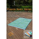 Simerev Halı Hasır Savan Mat Plaj Kamp Piknik Bahçe Balkon Teras Yıkanabilir Katlanabilir Kilim - 150 x 210 cm - Yeşil