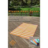 Simerev Halı Hasır Savan Mat Plaj Kamp Piknik Bahçe Balkon Teras Yıkanabilir Katlanabilir Kilim - 180 x 270 cm - Sarı