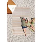Simerev Halı Plastik Halı Katlanabilir Çift Taraflı Plaj Kamp Piknik Balkon Hasır Mat Savan Karavan Halısı Kilim - 150 x 210 cm - Krem