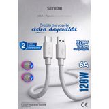 Simex 120W/67W/33W USB to Type-C Ultra Turbo Hızlı Şarj Kablosu Xiaomi Uyumlu, Gri, 1 Metre
