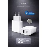 Simex 20W iPhone Uyumlu Hızlı Şarj Aleti Güç Adaptörü Başlığı Lightning 8 11 12 13 14 Pro Max Mini X Xs Xr - Beyaz