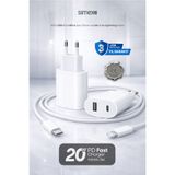 Simex 20W iPhone Uyumlu Hızlı Şarj Aleti Güç Adaptörü Başlığı Lightning 8 11 12 13 14 Pro Max Mini X Xs Xr