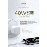 Simex iPhone 17 Pro Max 60W PD Type-C Hızlı Şarj Adaptörü Dynamic Power 40W iPad Air Şarj Başlığı Aleti - Beyaz