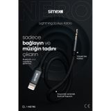 Simex Iphone 7 8 X 11 12 13 Pro Max Uyumlu Lightning 3.5mm Çevirici Örgülü Aux Ses Kablosu Stereo Destekli