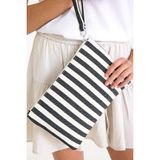 Simfa Premium Kadın Pamuk Dokuma Astarlı Renkli Clutch Portföy El Çantası - Siyah