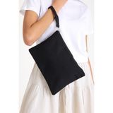 Simfa Premium Kadın Renkli Astarlı Fermuarlı Clutch El Çantası Portföy - Siyah