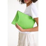 Simfa Premium Kadın Renkli Astarlı Fermuarlı Clutch El Çantası Portföy - Yeşil