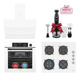 Simfer 0+10 Fonksiyon Steam Master Beyaz 3'Lü Ankastre Set (8245 Fırın + 3509 Ocak + 8707 Davlumbaz)